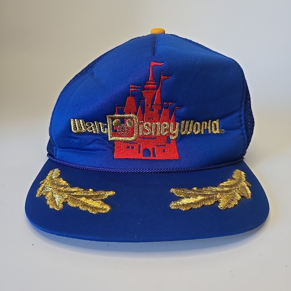vintage 80s WALT DISNEY WORLD SNAPBACK HAT scrambled eggs trucker‎ mesh